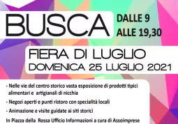 Si entra nella settimana della Fiera di Luglio, che si terrà domenica prossima, 25,  in una edizione straordinaria, invece della consueta Fiera di Maggio, annullata a causa della pandemia. L’organizzazione è di Assoimprese Busca insieme con la Città e con la collaborazione di diverse altre associazioni cittadine